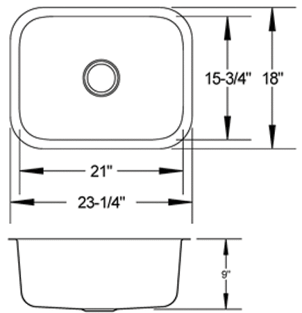 LB-700 - stainless sink measurement
