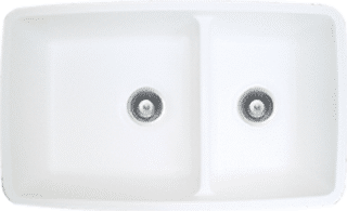 polar white solid surface sink